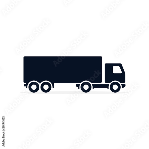 Truck Icon Vector. Simple flat symbol. Black pictogram illustration on white background