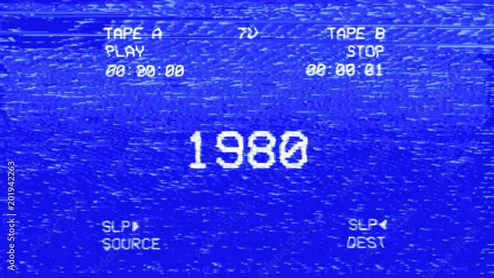 Inserting and removing a VHS cassette tape with the text 1980 from a