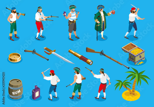 Pirates Isometric Icons