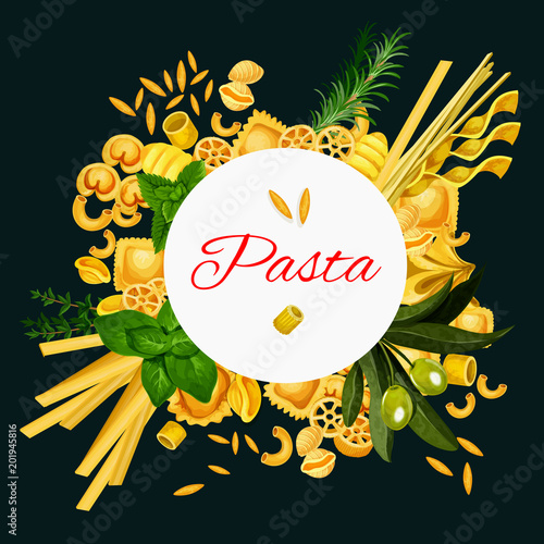 Vector Italian pasta cuisine poster
