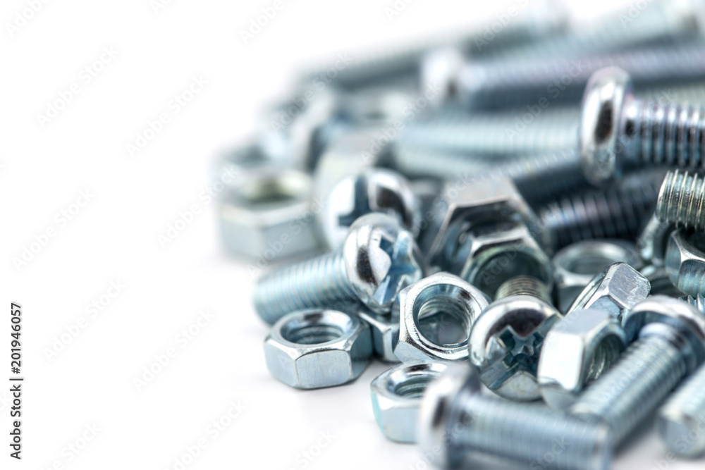 Assorted nuts and bolts closeup Assorted nuts and bolts closeup