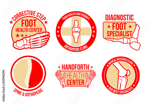 Vector icons for orthopedics health center