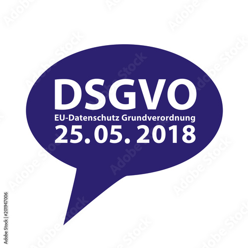 EU Datenschutz Grundverordnung Sprechblase Blau