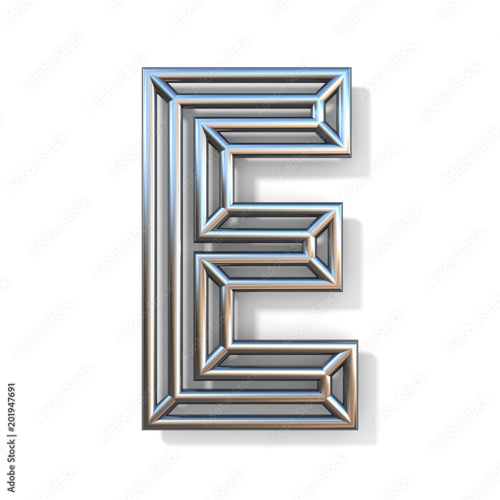 Wire outline font letter E 3D Wire outline font letter E 3D