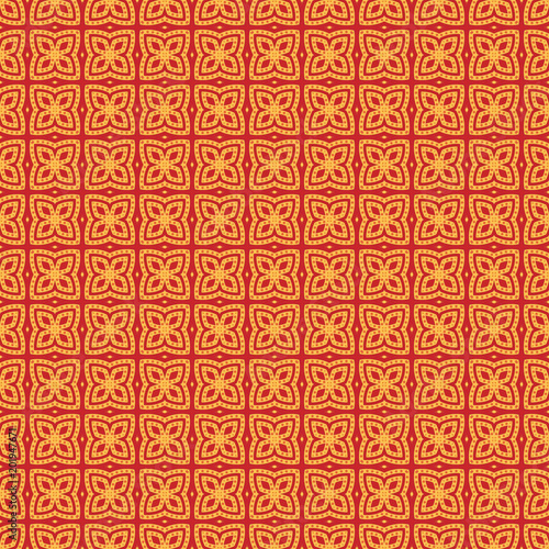 Ancient Geometric pattern in repeat. Fabric print. Seamless background, mosaic ornament, ethnic style. © annagolant