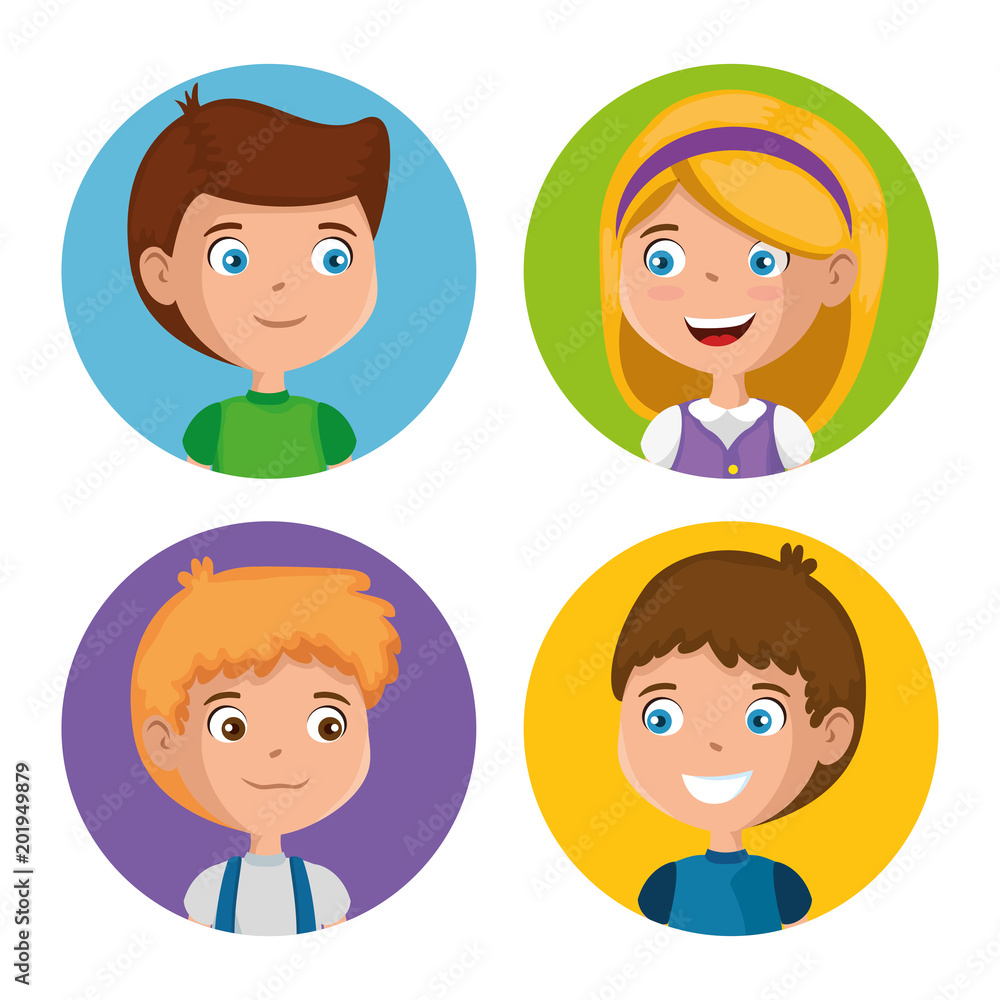 group of happy kids characters vector illustration design group of happy kids characters vector illustration design