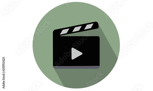 Clapperboard with Play Sign vector illustration