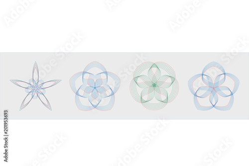 set of spirograph in dual tone color