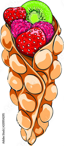 Bubble waffle owocowe