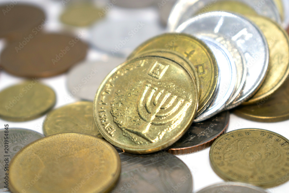 A photo of a large number of coins of different states. A photo of a large number of coins of different states.