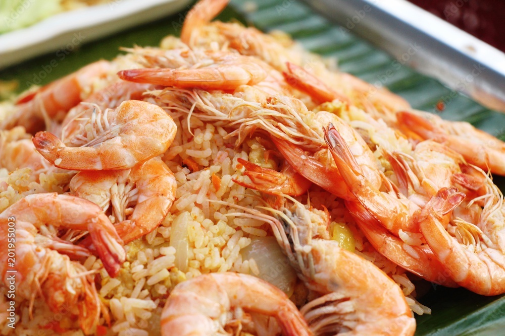 Shrimp fried rice with vegetables is delicious Shrimp fried rice with vegetables is delicious