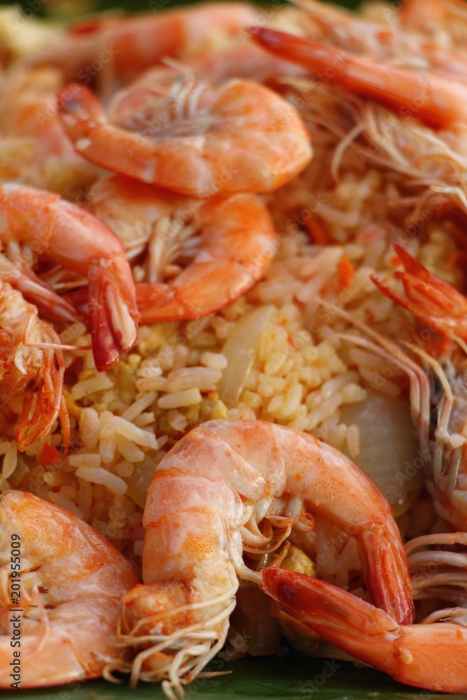 Shrimp fried rice with vegetables is delicious Shrimp fried rice with vegetables is delicious