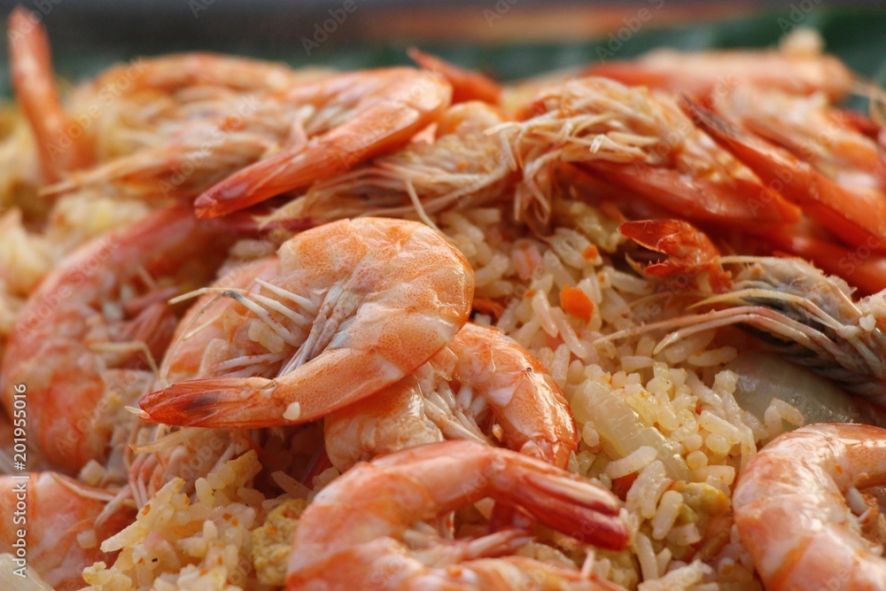 Shrimp fried rice with vegetables is delicious Shrimp fried rice with vegetables is delicious