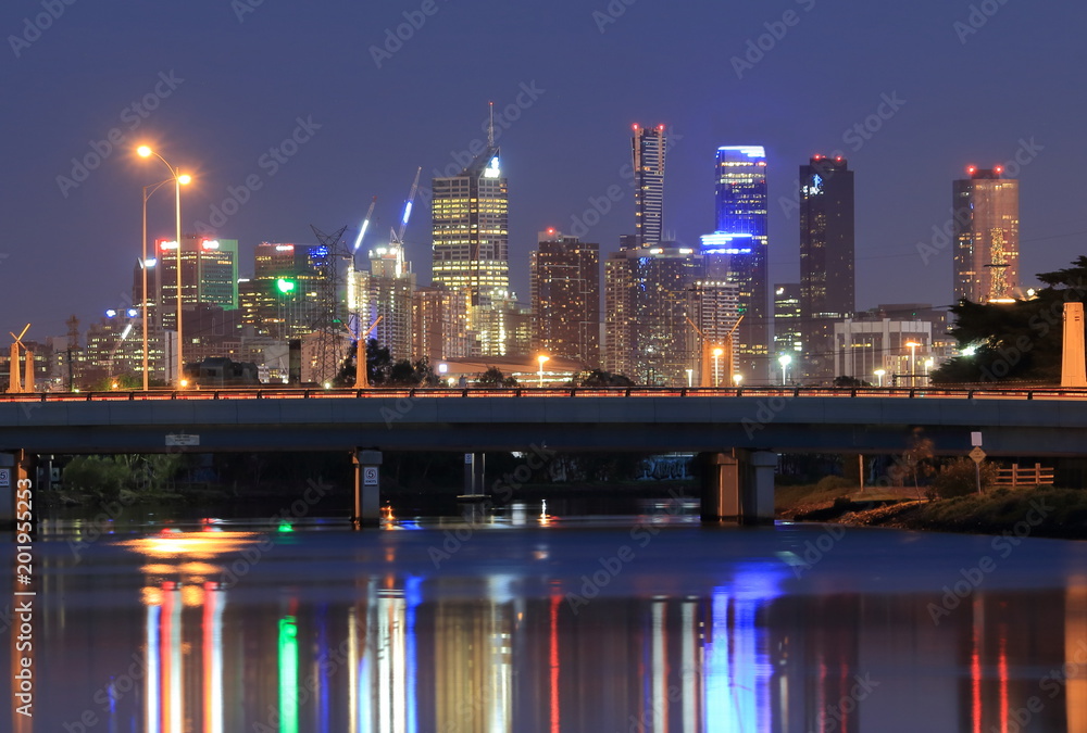 Fototapeta premium Melbourne night cityscape Australia