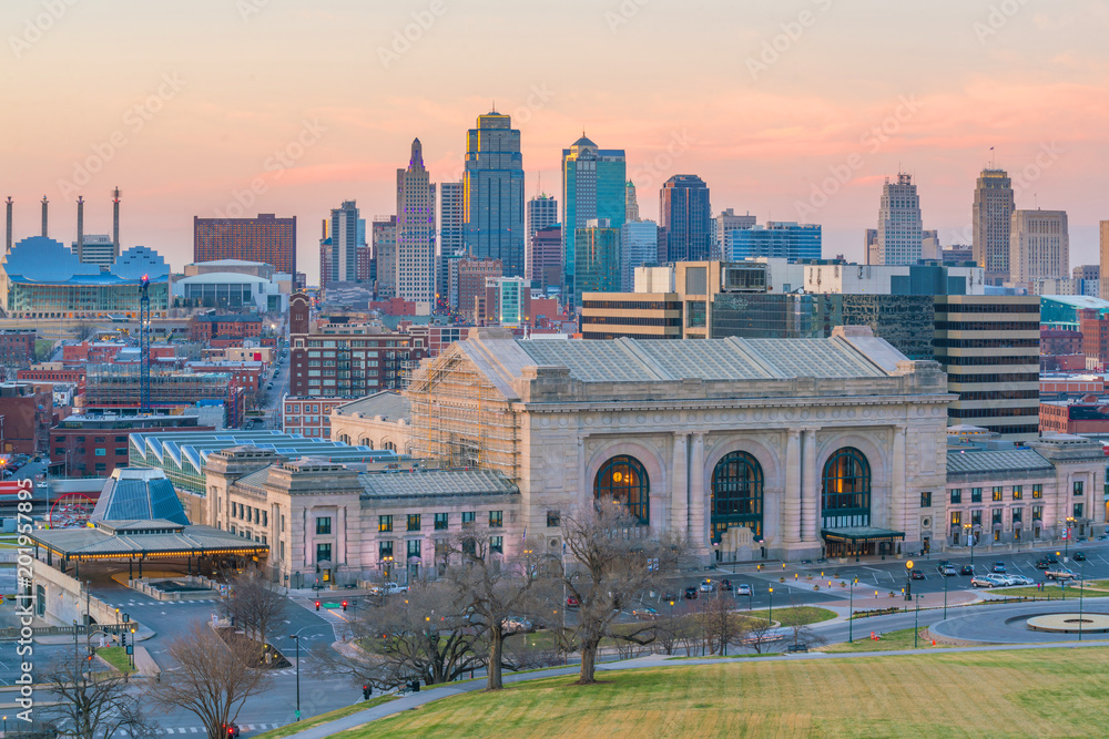 View of Kansas City skyline in Missouri View of Kansas City skyline in Missouri