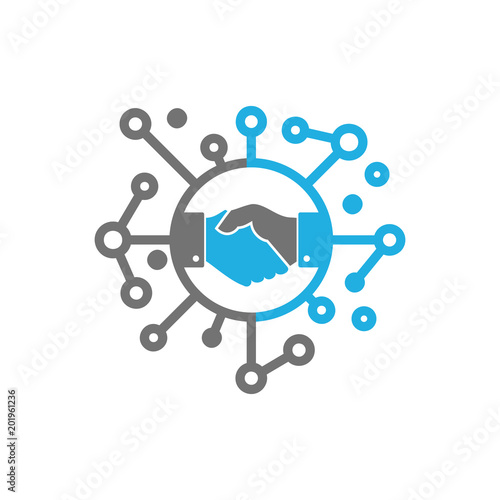 Handshake Network Logo Icon Design