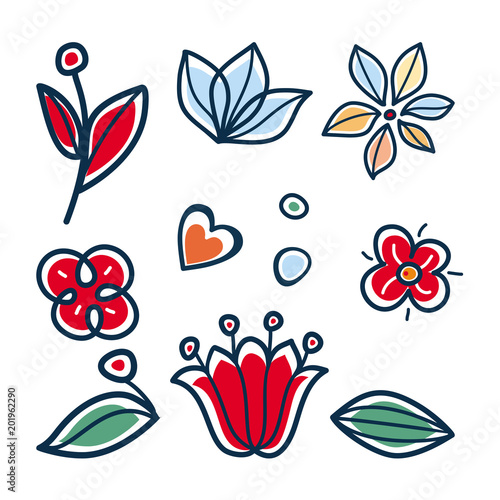 Florets folk art pattern
