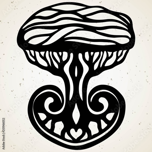 Tribal tattoo with the ethnic tree. Authentic artwork with a symbol of the totem. Stock Vector Graphics clipart Tattoos like Maui