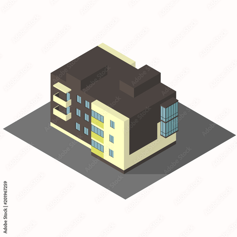 residential building isometric set 1.