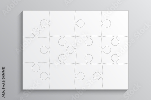 White Piece Puzzle Banner. 12 Step. Background.