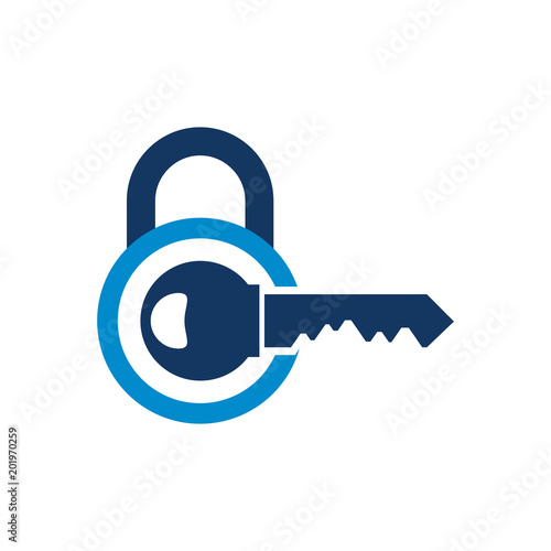 Key Lock Logo Icon Design