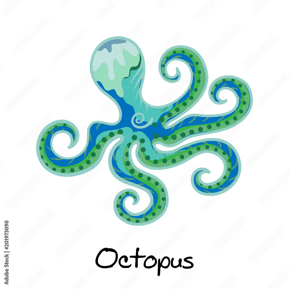 Fototapeta premium Octopus cartoon. Vector