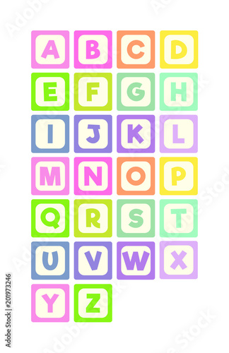 Pastel ABC Alphabet Blocks