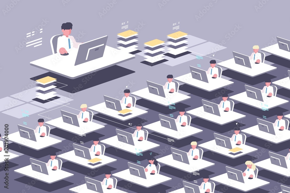 Large group of employees Large group of employees
