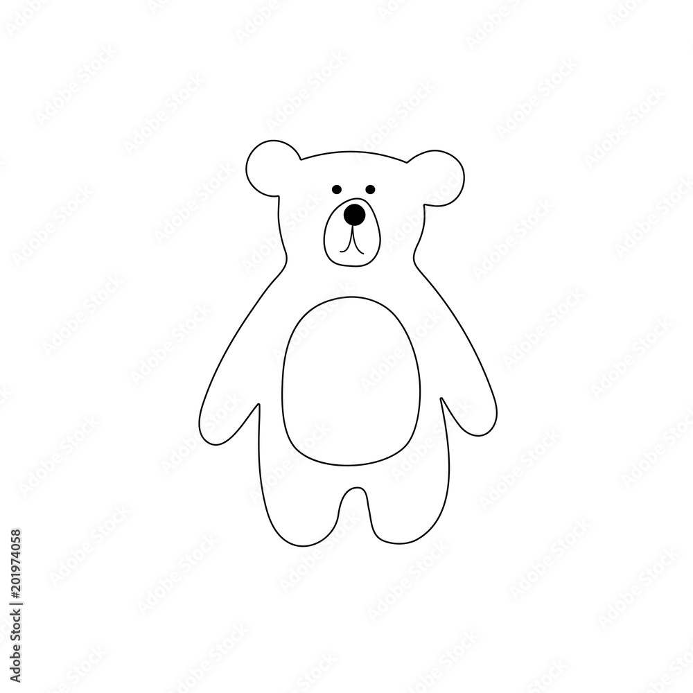 Vector cartoon outline bear Vector cartoon outline bear