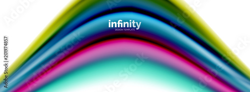 Flowing fluid colors vector, blurred colorful 3d gel shape on white