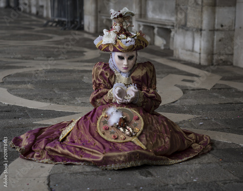 Venice, Italy - circa February 2017: Costumes in Venice