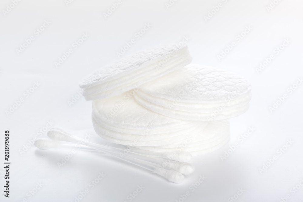 Cotton pads isolated on white background Cotton pads isolated on white background