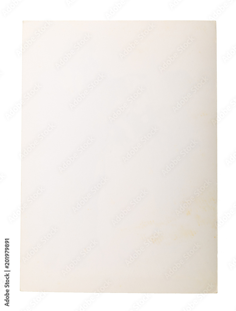 Old paper on white background.