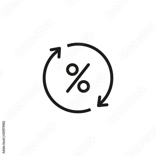 Rebate percent line icon