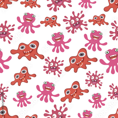 Seamless monster pattern. Vector illustration.