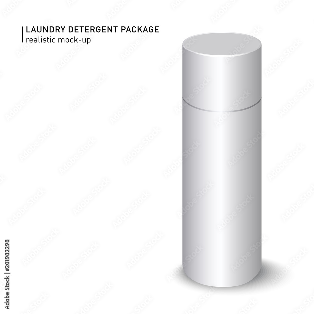 White container bottle with label. Laundry detergent package design. Chemical bottle isolated in vector illustration. White container bottle with label. Laundry detergent package design. Chemical bottle isolated in vector illustration.