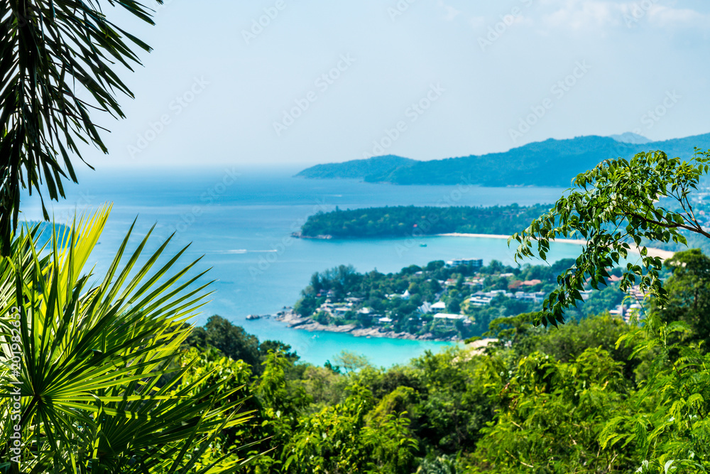 Tropical beach skyline at Karon view point in Phuket, Thailand