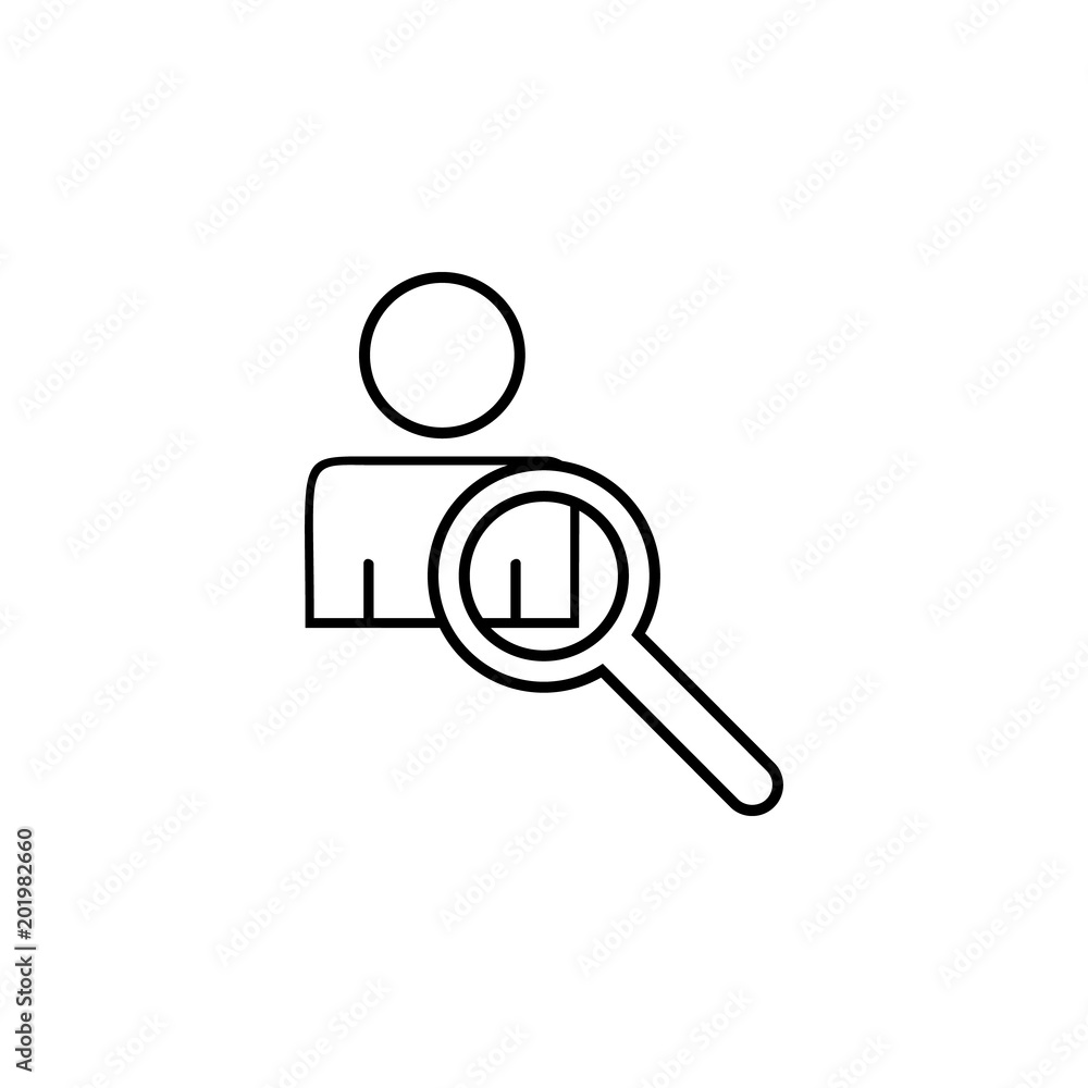 man magnifier icon. Element of crime and punishment for mobile concept and web apps icon. Thin line icon for website design and development, app development. Premium icon man magnifier icon. Element of crime and punishment for mobile concept and web apps icon. Thin line icon for website design and development, app development. Premium icon