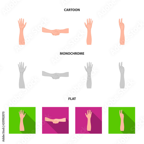 Sign Language cartoon,flat,monochrome icons in set collection for design.Emotional part of communication vector symbol stock web illustration.