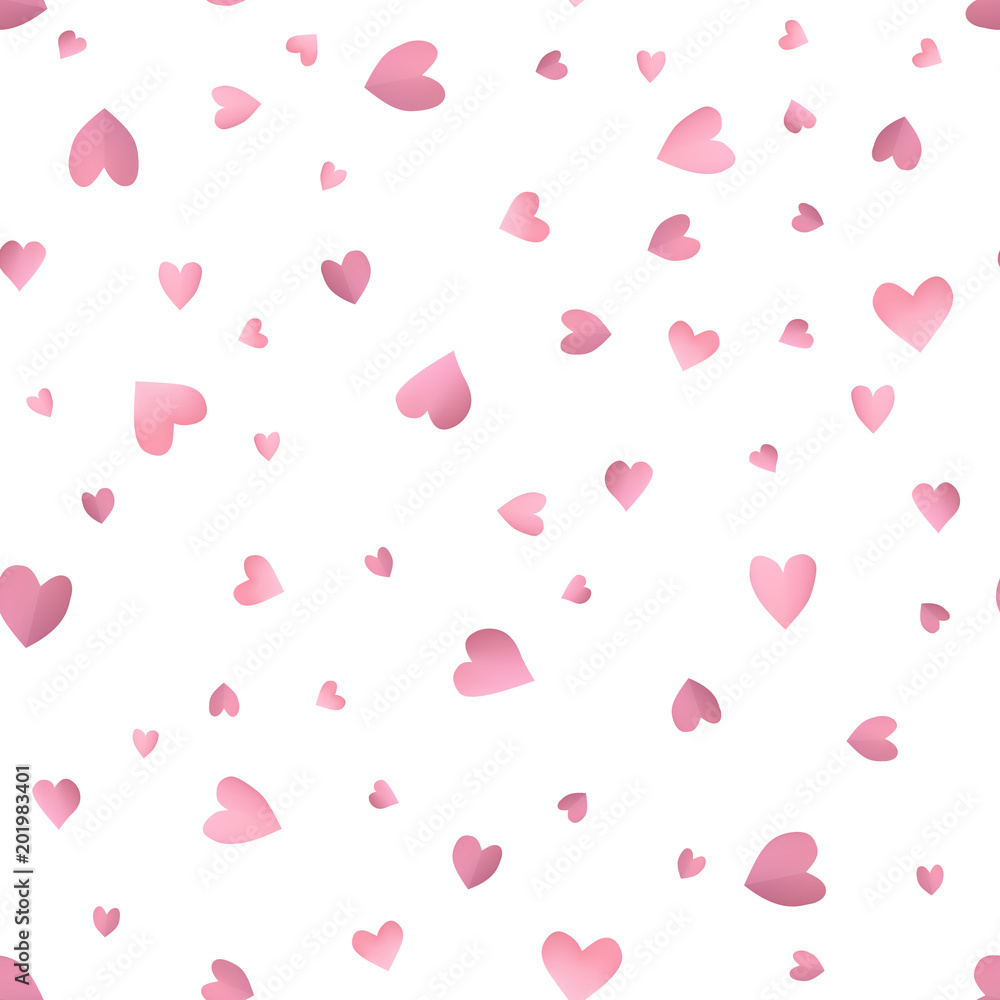 Seamless pattern background with pastel pink hearts. Paper Wallpaper vector illustration. Template for Valentines Day.