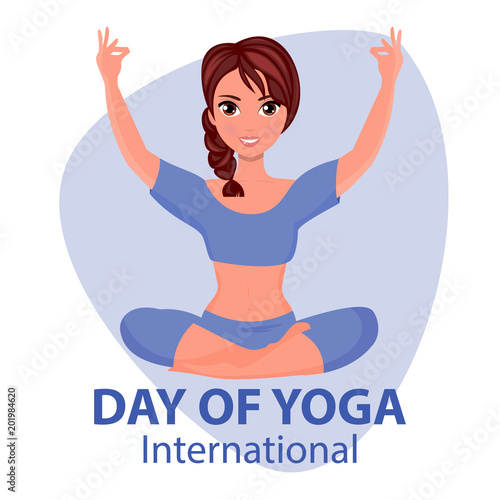 Vector illustration of international yoga day.