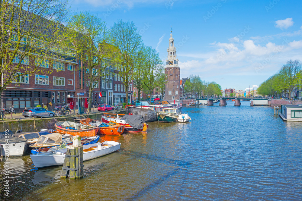 Fototapeta premium Canal in the city of Amsterdam