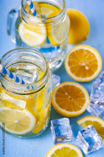 Refreshing ice cold water with lemon © Elena Blokhina