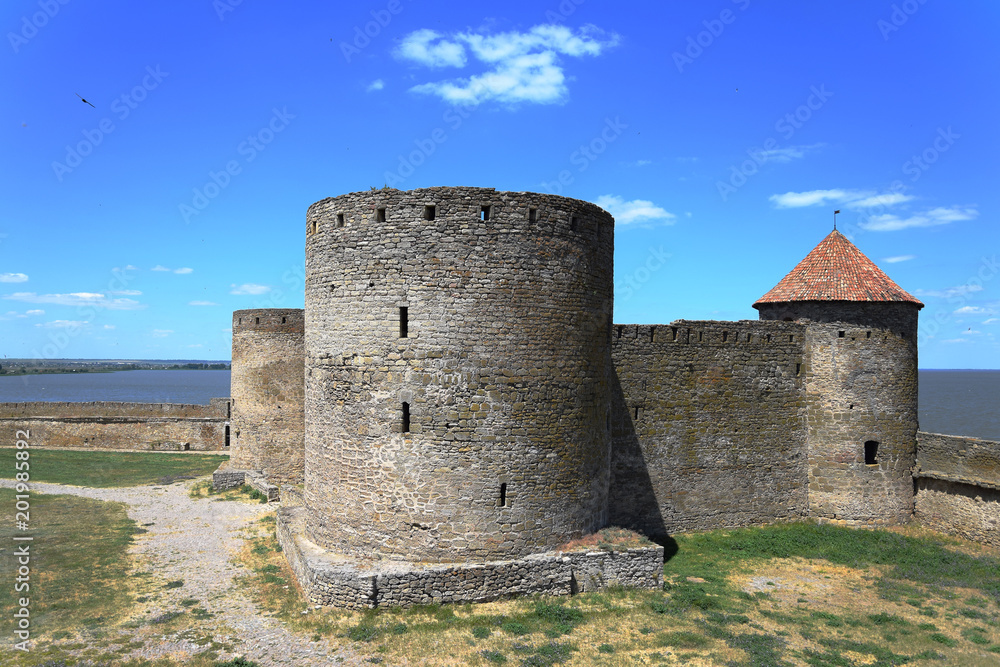 The landscape of the fortress. The big beautiful fortress. The medieval building The landscape of the fortress. The big beautiful fortress. The medieval building