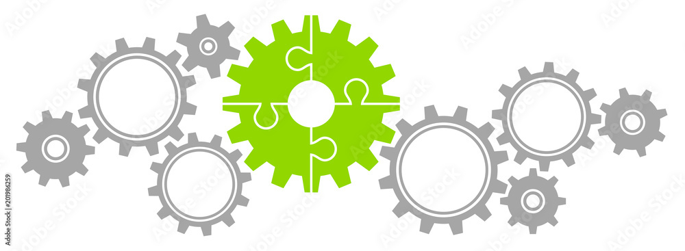 Gears Border Graphics Puzzle Grey/Green Gears Border Graphics Puzzle Grey/Green