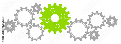 Gears Border Graphics Puzzle Grey/Green
