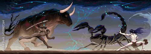 Zodiacal battle between Taurus and Scorpio