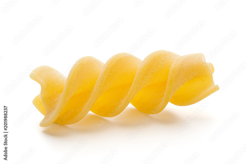 Pasta spiral isolated on the white background.