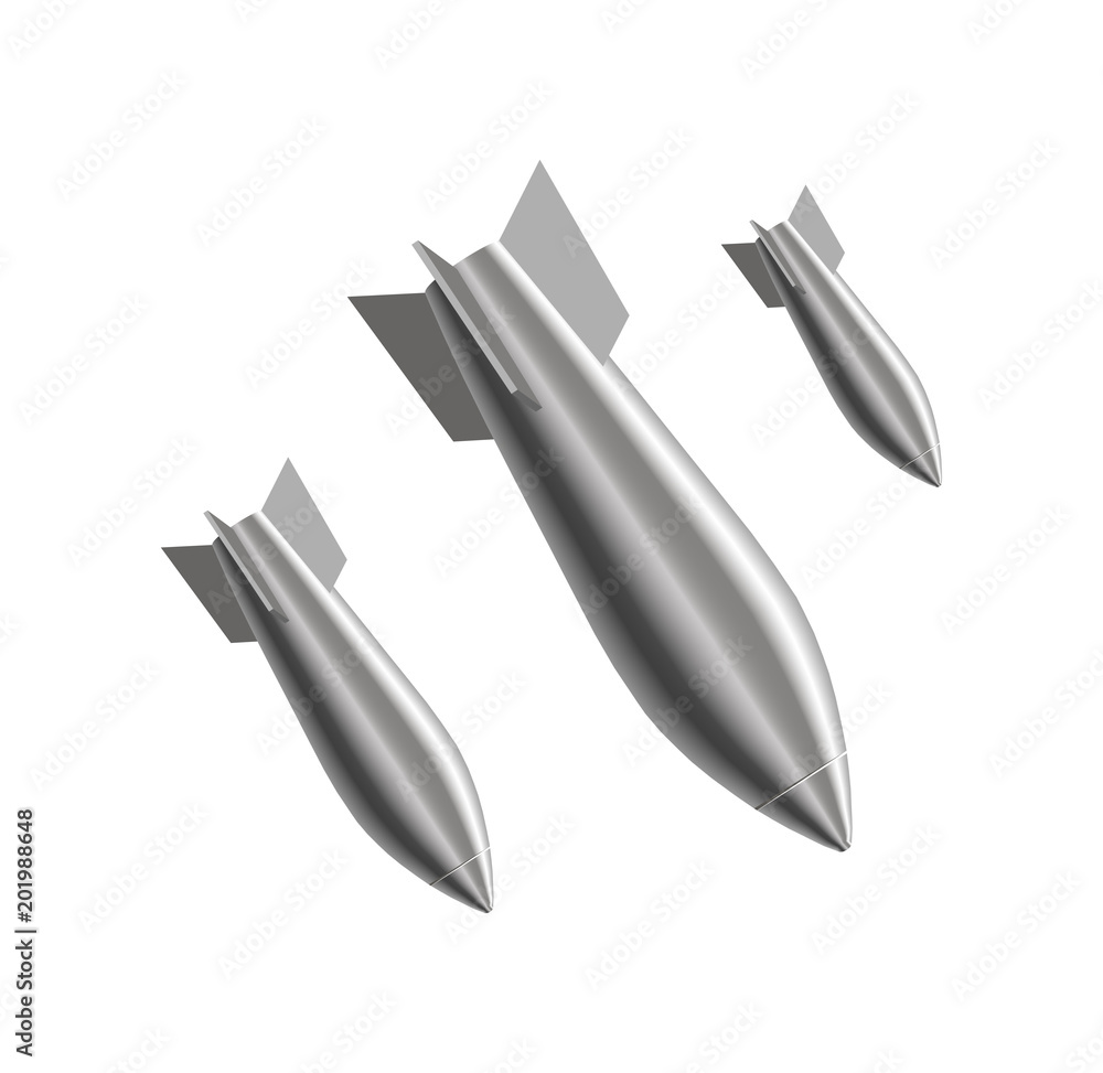Obraz premium realistic stylized air bombs falls