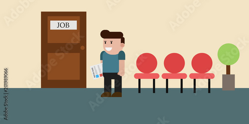 Job search door  flat concept for your design eps 10